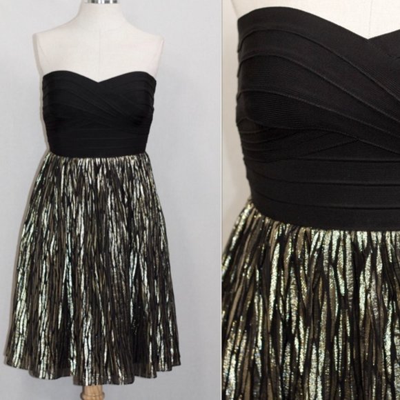 Erin Erin Fetherston Silk Black Gold Dresses - Picture 2 of 12